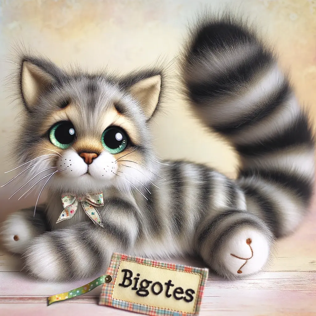 Nombre para gatito de peluche Bigotes | Minenito