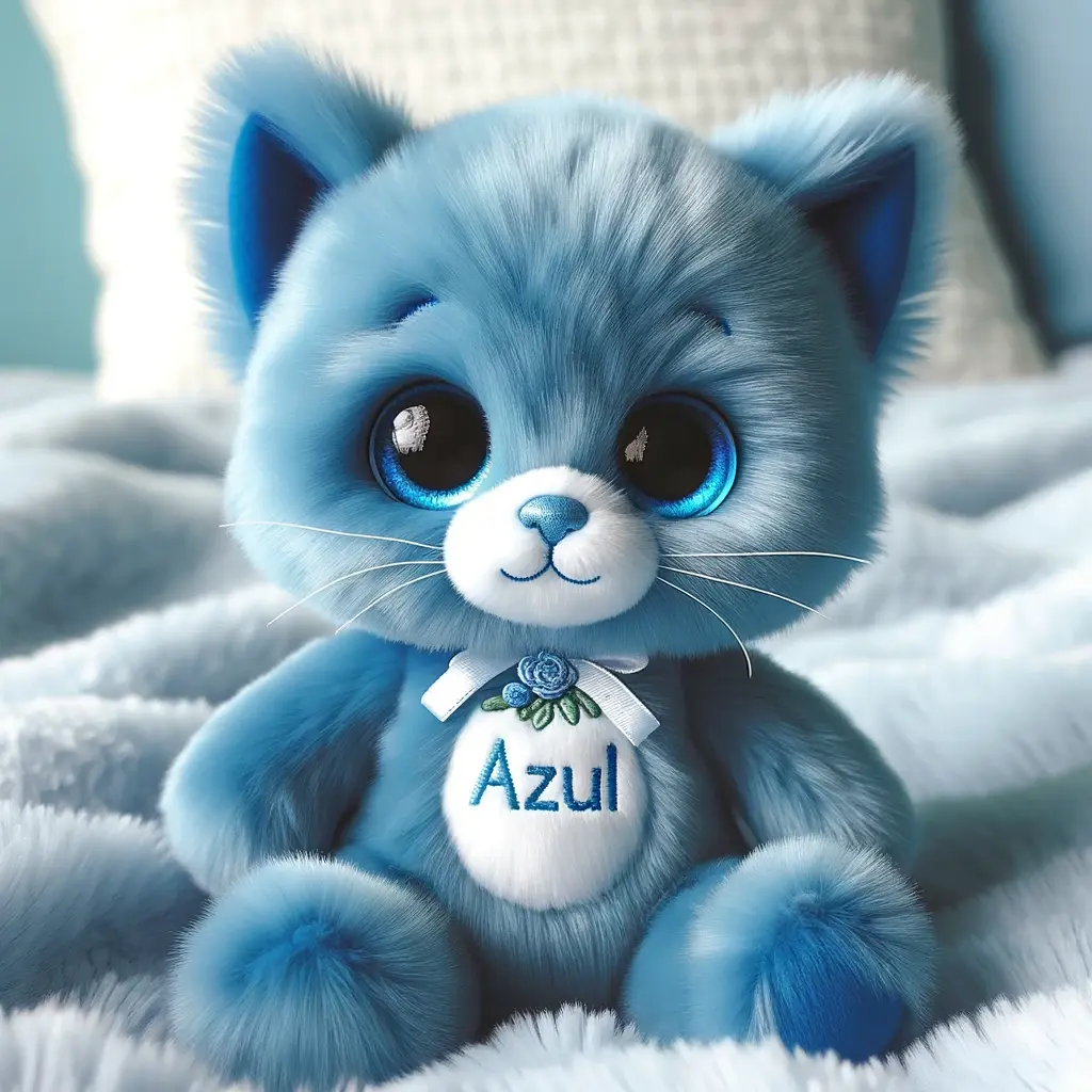 Nombre para gatito de peluche Azul | Minenito