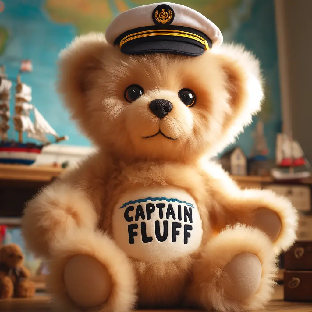 Nombre para oso de peluche Capitán Fluff | Minenito
