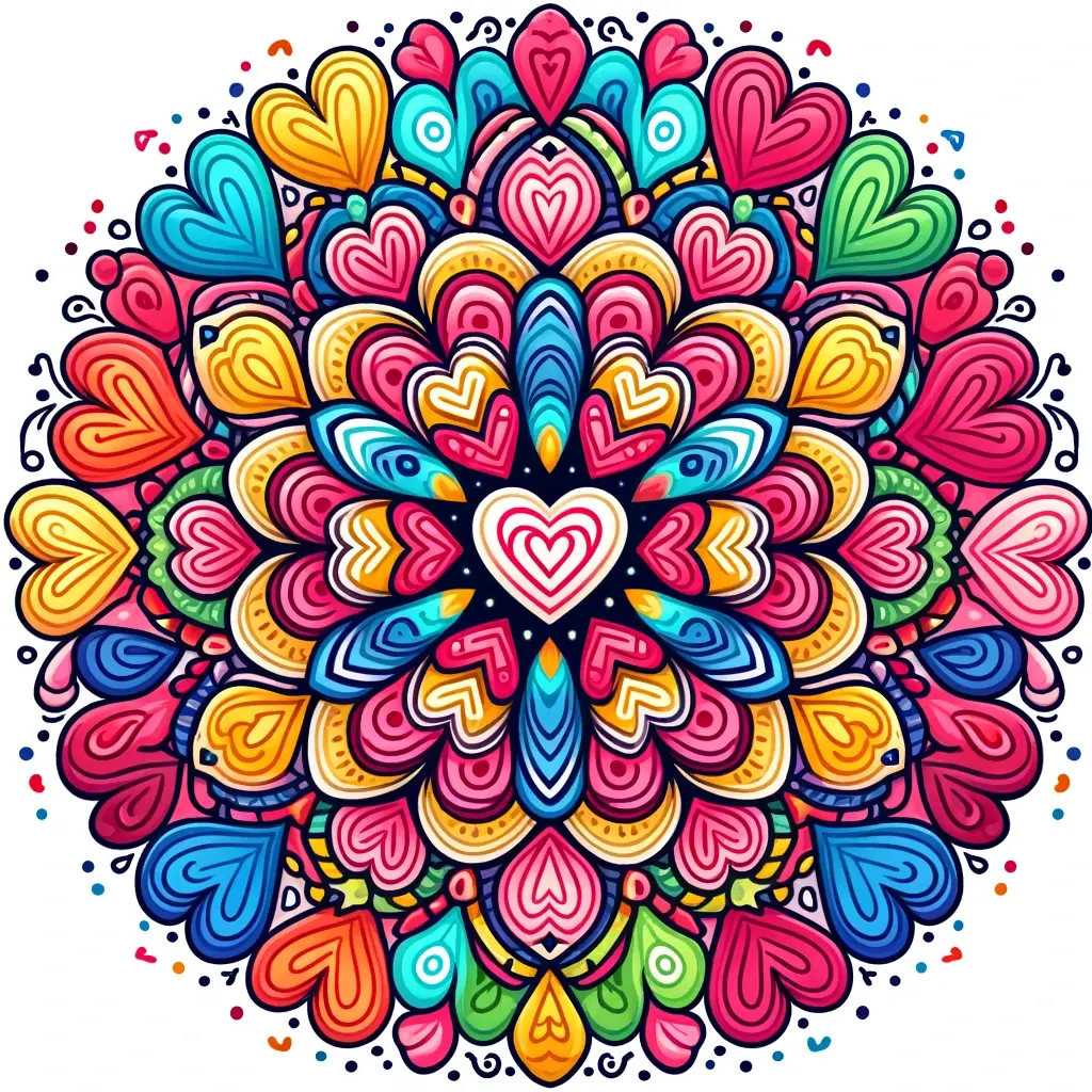 Mandalas de corazones para colorear e imprimir ❤️ | Minenito
