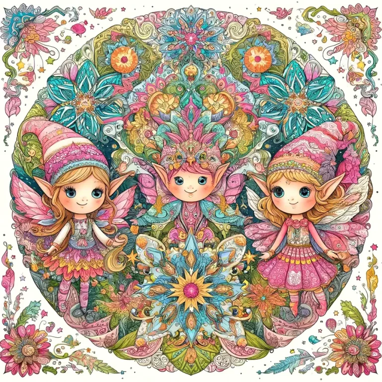 Mandalas de elfas y duendes para colorear e imprimir ❤️ | Minenito