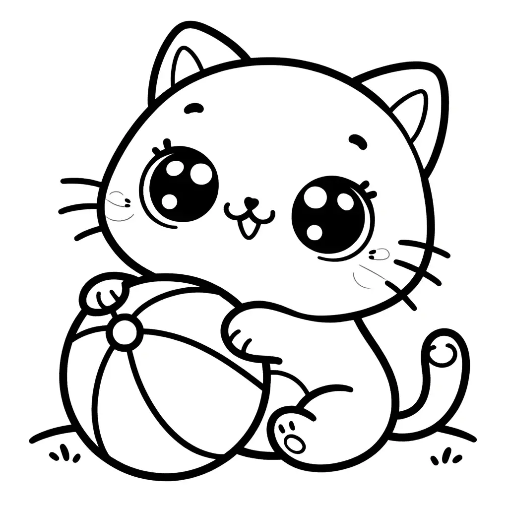 Gatos y gatitos Kawaii dibujos para colorear ❤️ | Minenito