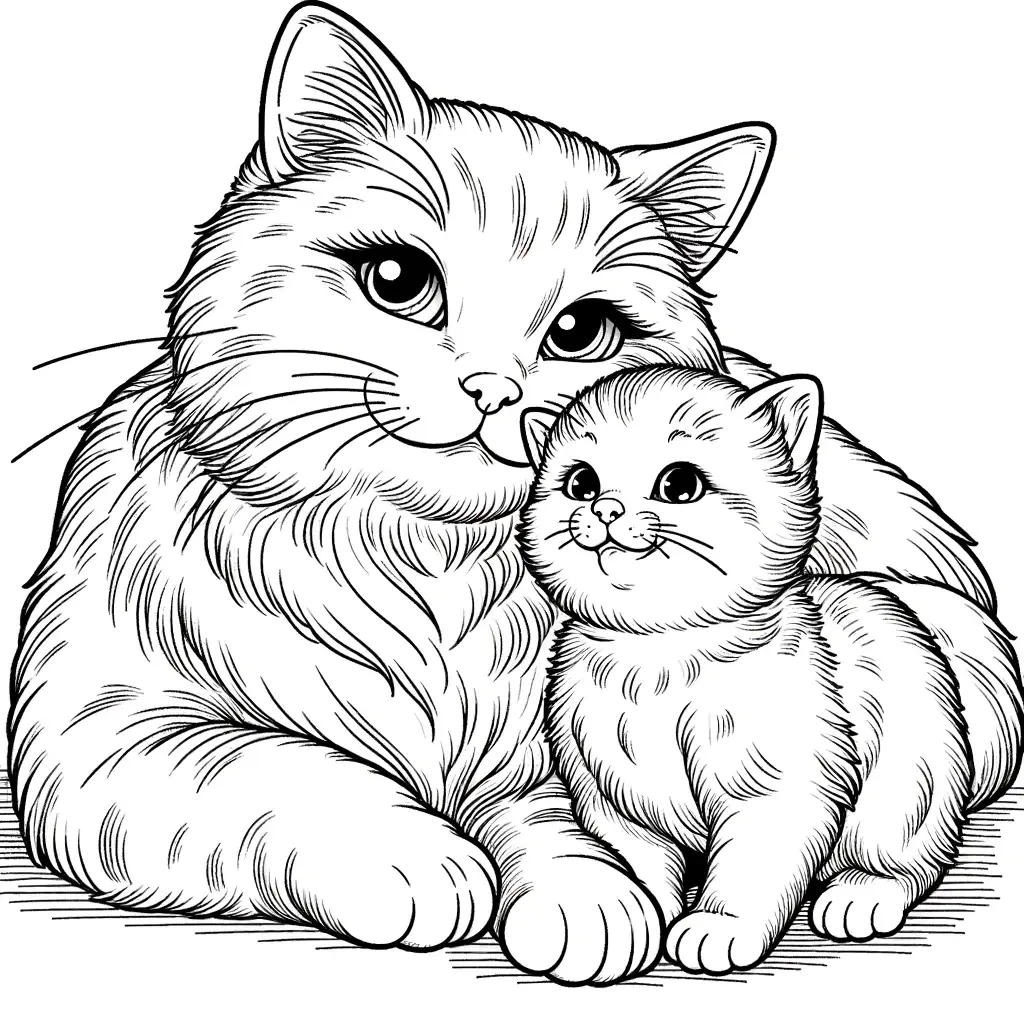 Dibujos de gatos y gatitos para colorear ❤️ | Minenito