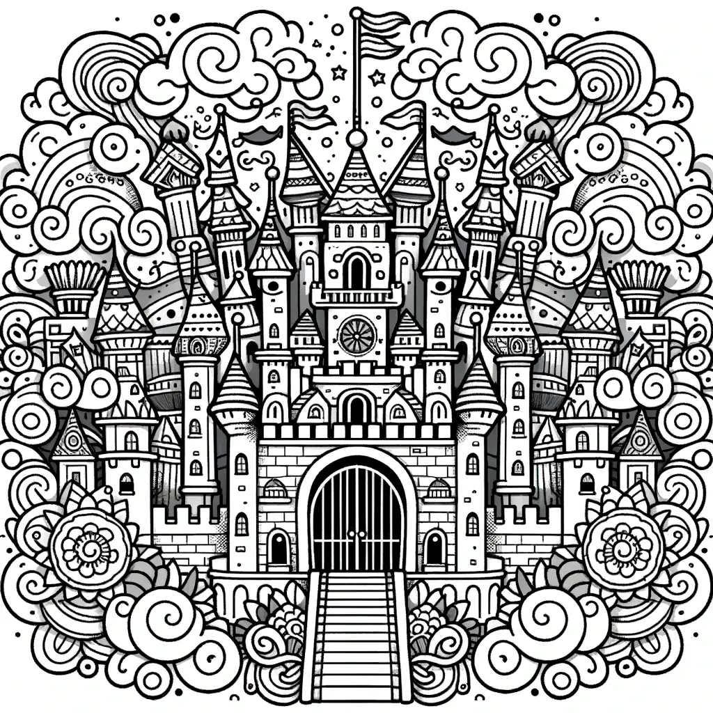 Dibujo de mandala de castillos para colorear e imprimir ❤️ | Minenito
