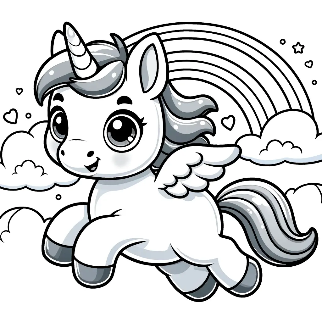 Dibujos de unicornios para colorear: imprimir y pintar ❤️ | Minenito