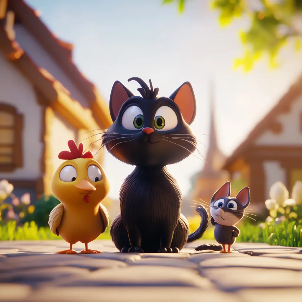 Fábula El gato, el gallo y el ratón ️ | Minenito