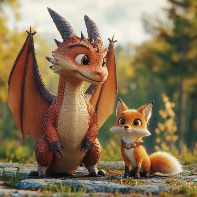 Fábula Una zorra y un dragón❤️ | Minenito