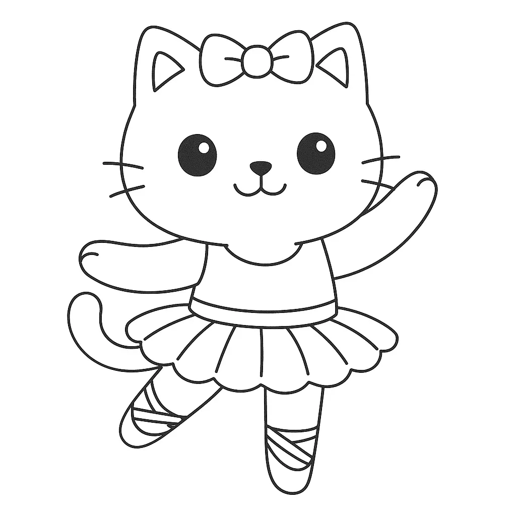 Gatita bailarina para colorear ❤️ | Minenito