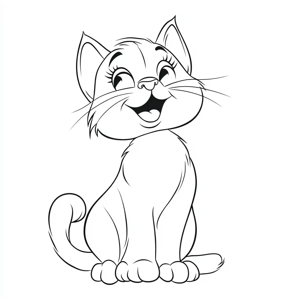 Gatito con estilo para colorear ❤️ | Minenito