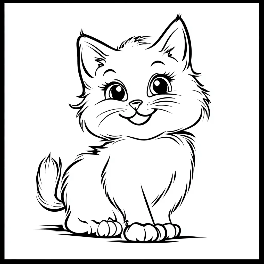 Lindo y adorable gato para colorear ❤️ | Minenito