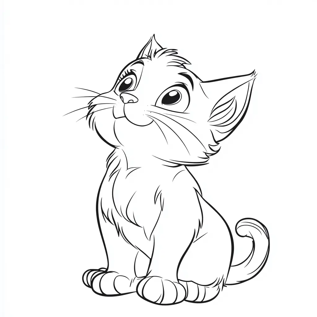 Lindo y adorable gatito para colorear ❤️ | Minenito