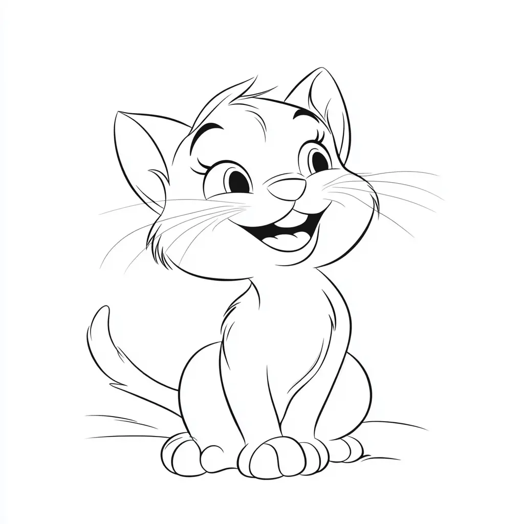 Simpático gatito para colorear ❤️ | Minenito