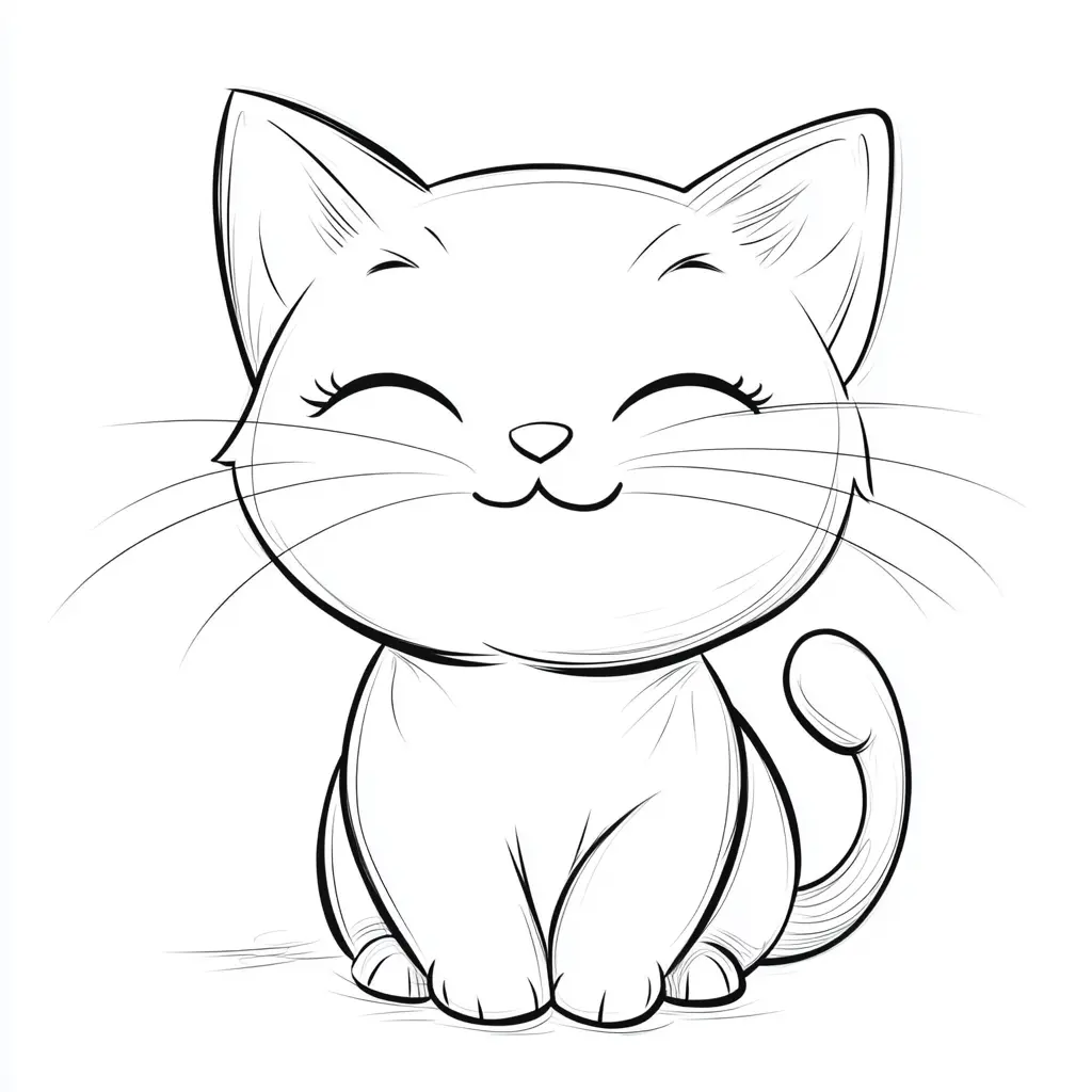 Lindo gatito japonés para colorear ❤️ | Minenito