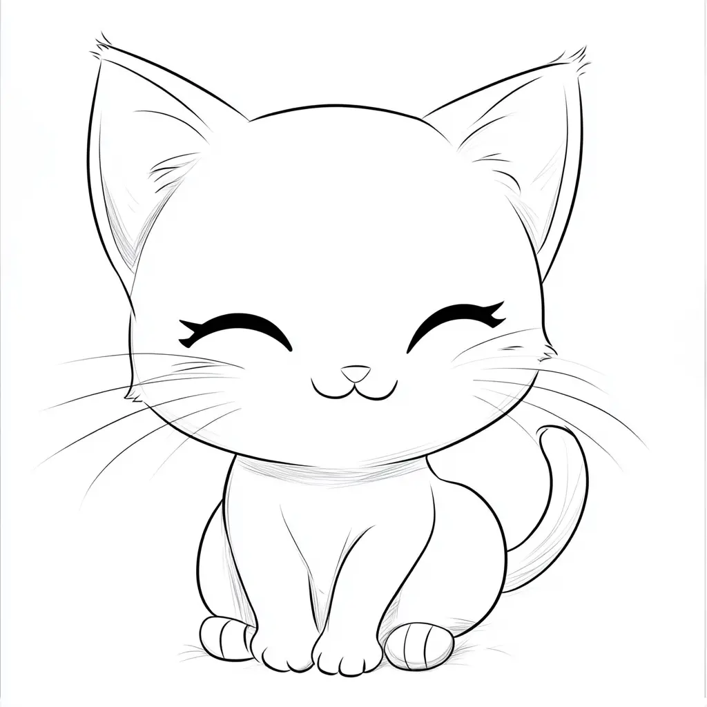Precioso gatito japonés para colorear ❤️ | Minenito