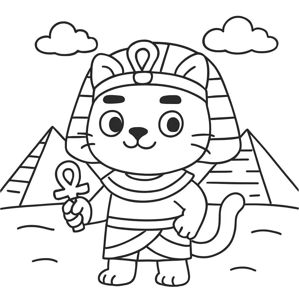 Gato Egipcio para colorear ❤️ | Minenito