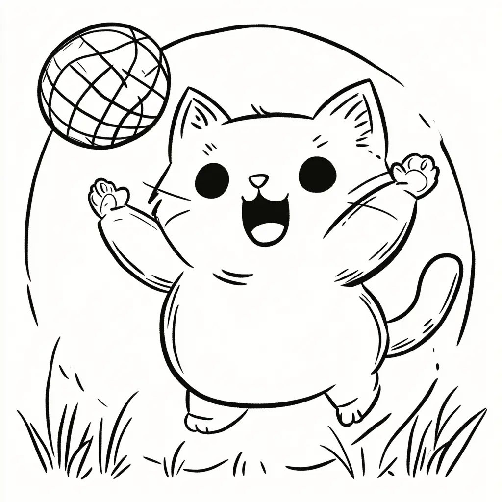 Gato centrocampista de fútbol para colorear ❤️ | Minenito