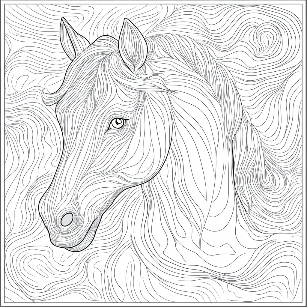 Arte caballo: Dibujos de caballos para colorear ❤️ | Minenito
