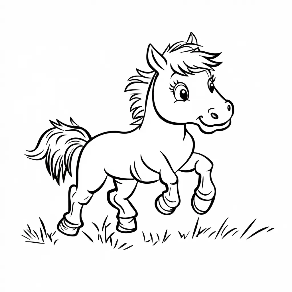 Caballo alegre: Dibujos de caballos para colorear ❤️ | Minenito