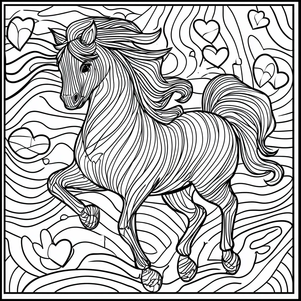 Caballo artístico: Dibujos de caballos para colorear ❤️ | Minenito