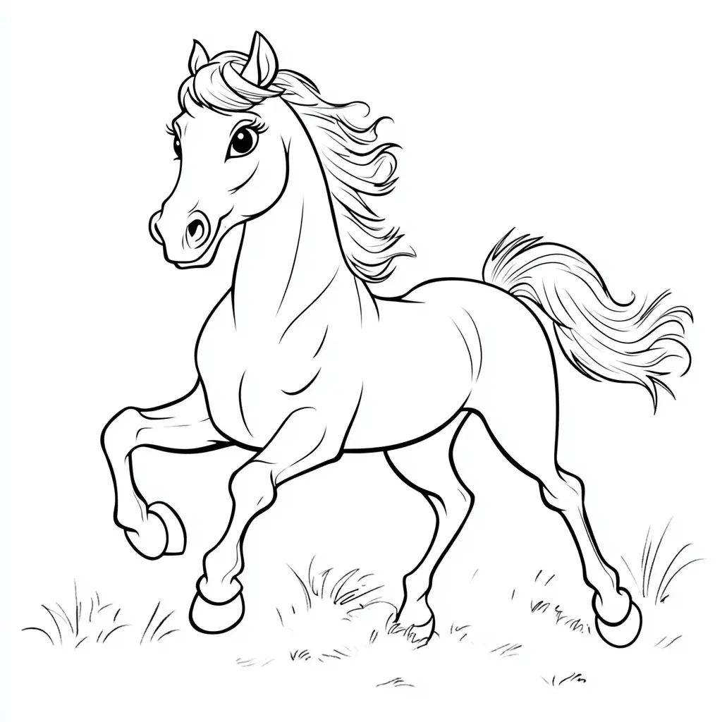Caballo bravo: Dibujos de caballos para colorear ❤️ | Minenito