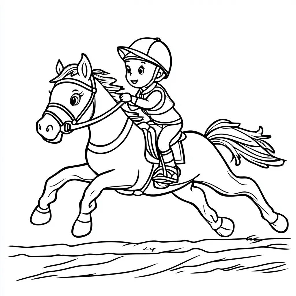 Caballo con jinete: Dibujos de caballos para colorear ❤️ | Minenito