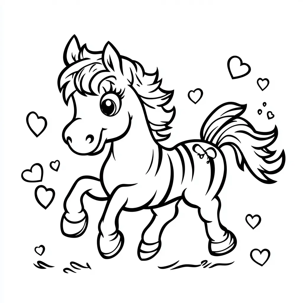 Caballo corriendo alegre: Dibujos de caballos para colorear ❤️ | Minenito