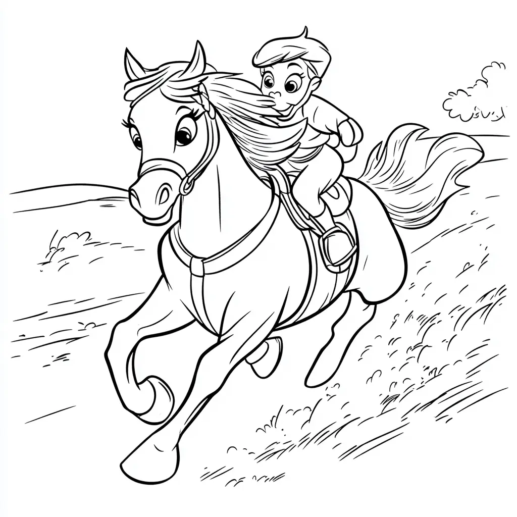 Caballo corriendo: Dibujos de caballos para colorear ❤️ | Minenito