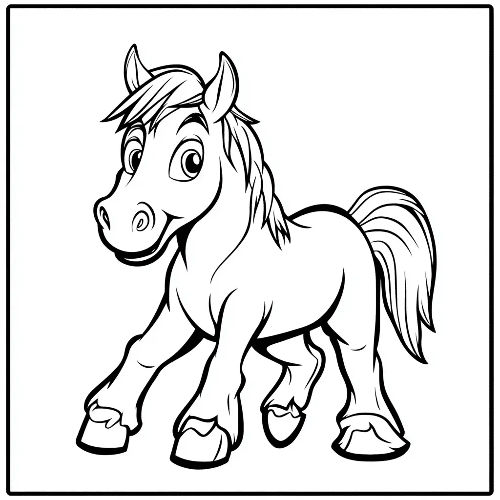 Caballo de caricatura: Dibujos de caballos para colorear ❤️ | Minenito