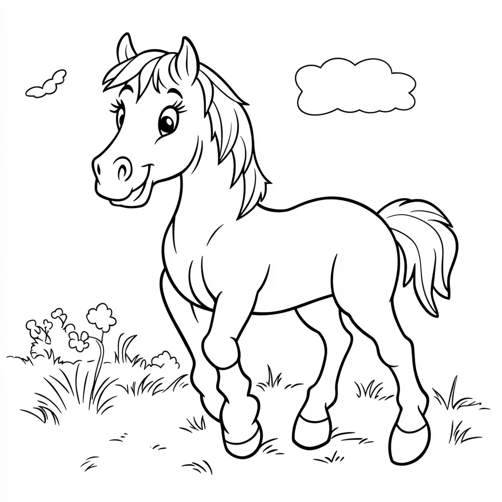 Caballo de monte: Dibujos de caballos para colorear ❤️ | Minenito