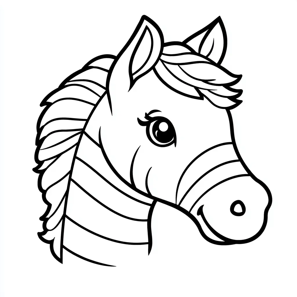 Caballo de perfil: Dibujos de caballos para colorear ❤️ | Minenito