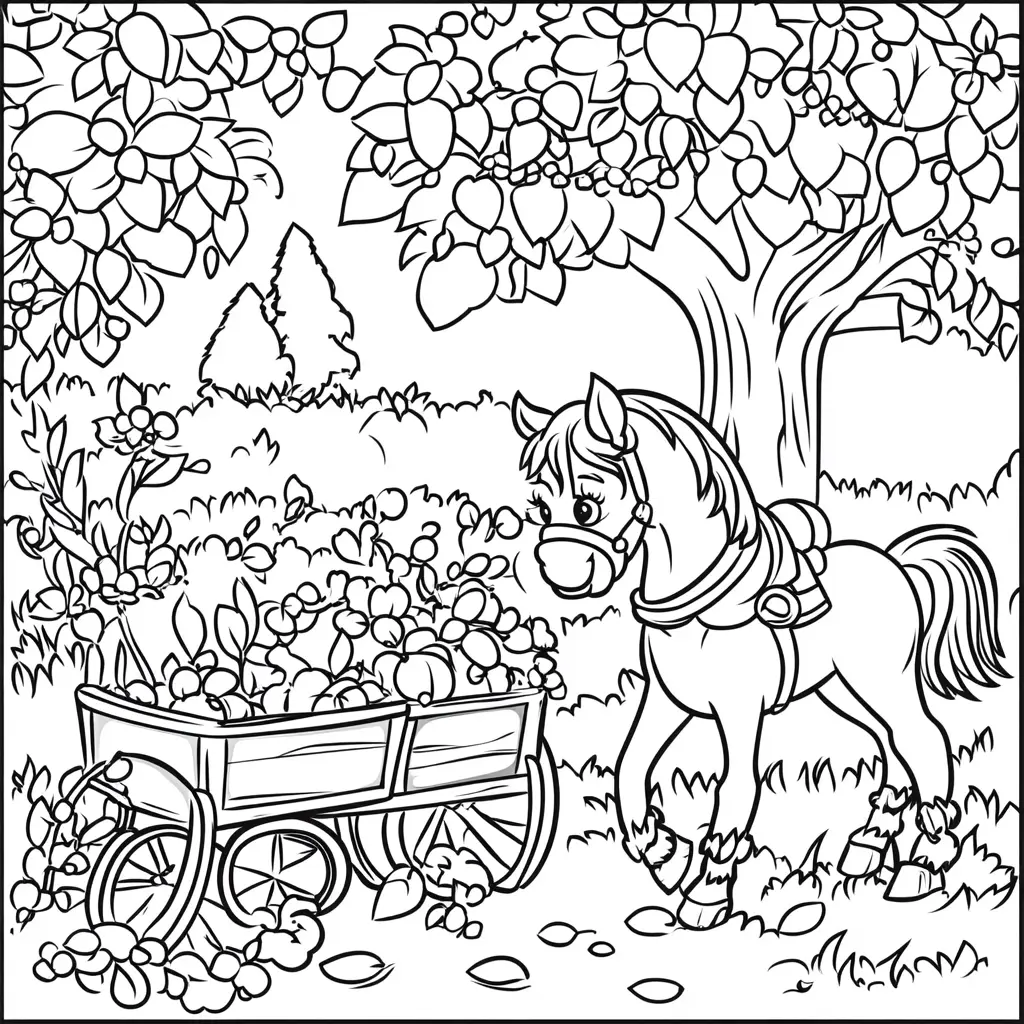 Caballo entre flores: Dibujos de caballos para colorear ❤️ | Minenito