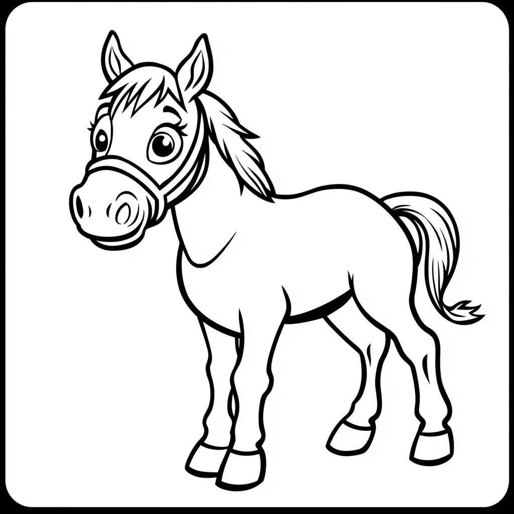 Caballo fácil: Dibujos de caballos para colorear ❤️ | Minenito