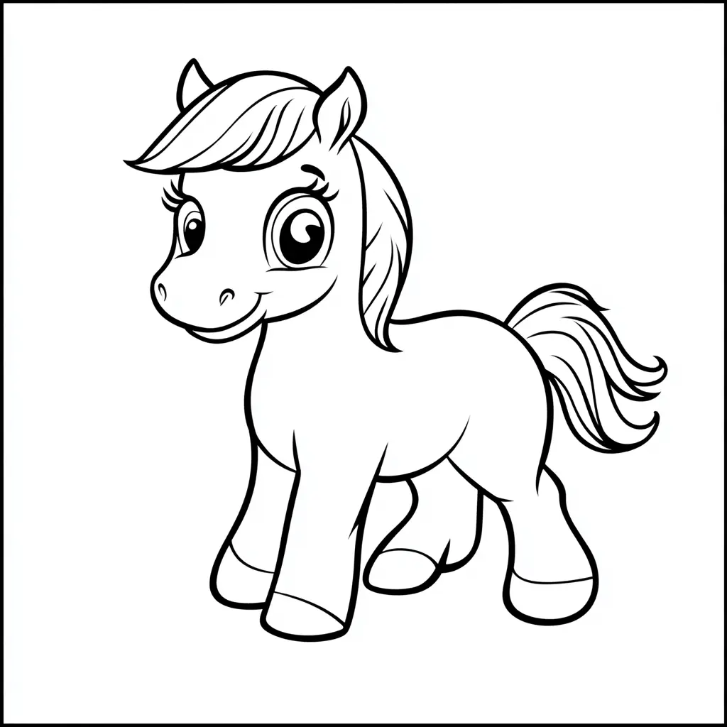 Caballo infantil: Dibujos de caballos para colorear ❤️ | Minenito