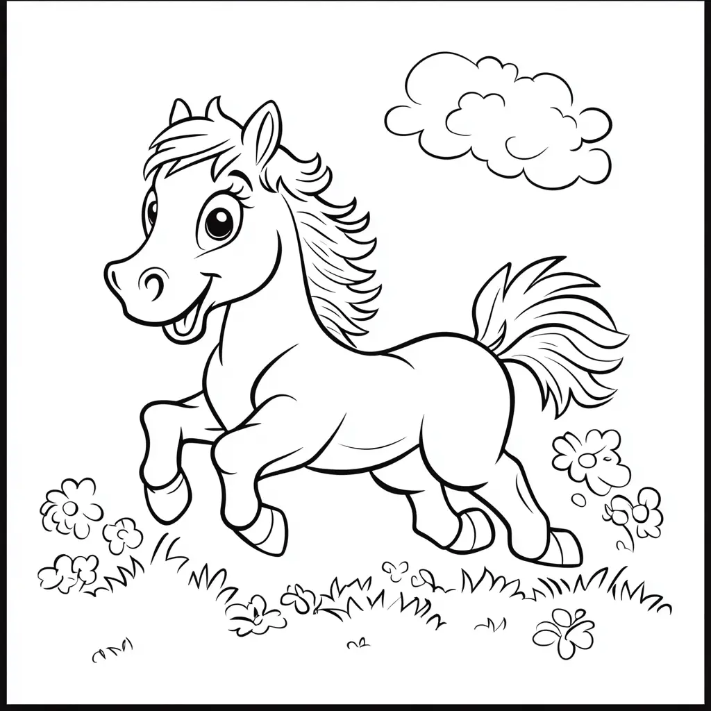 Caballo saltando: Dibujos de caballos para colorear ❤️ | Minenito
