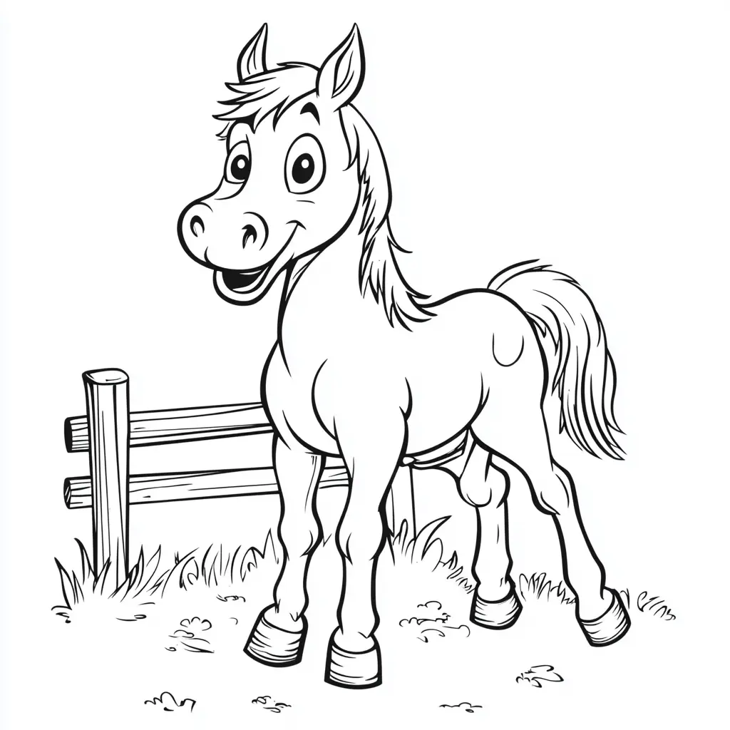 Caballo sonriendo: Dibujos de caballos para colorear ❤️ | Minenito