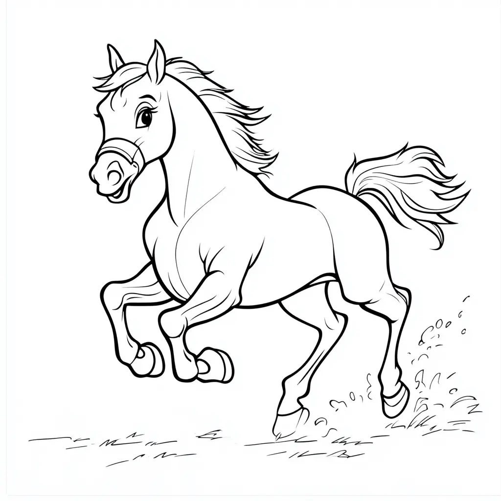 Caballo trotando: Dibujos de caballos para colorear ❤️ | Minenito