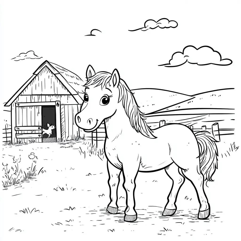 Caballo y establo: Dibujos de caballos para colorear ❤️ | Minenito