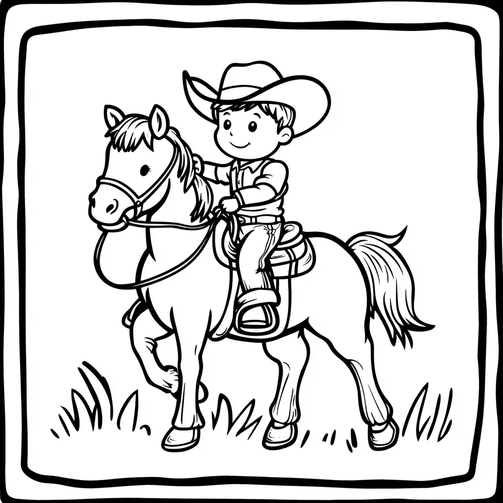 Caballo y vaquero: Dibujos de caballos para colorear ❤️ | Minenito