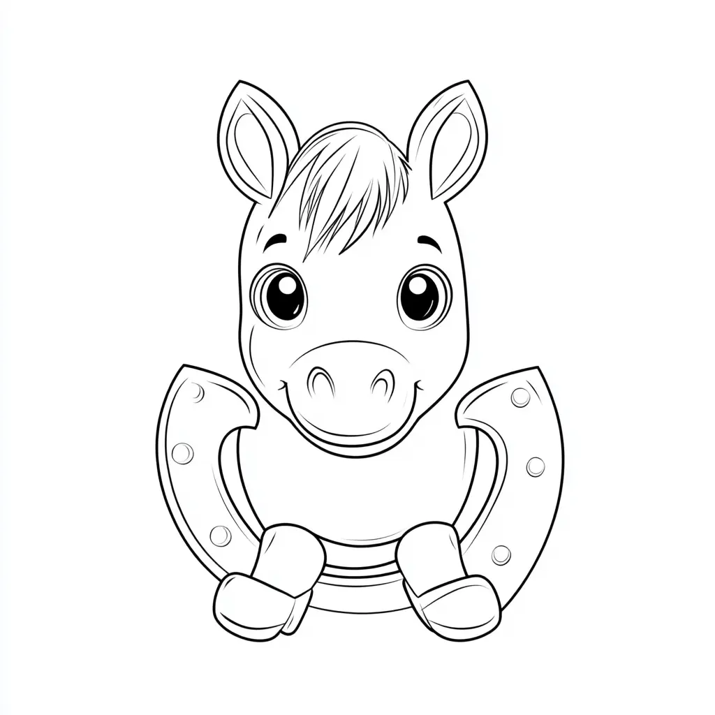 Cabeza de caballo y herradura: Dibujos de caballos para colorear ❤️ | Minenito