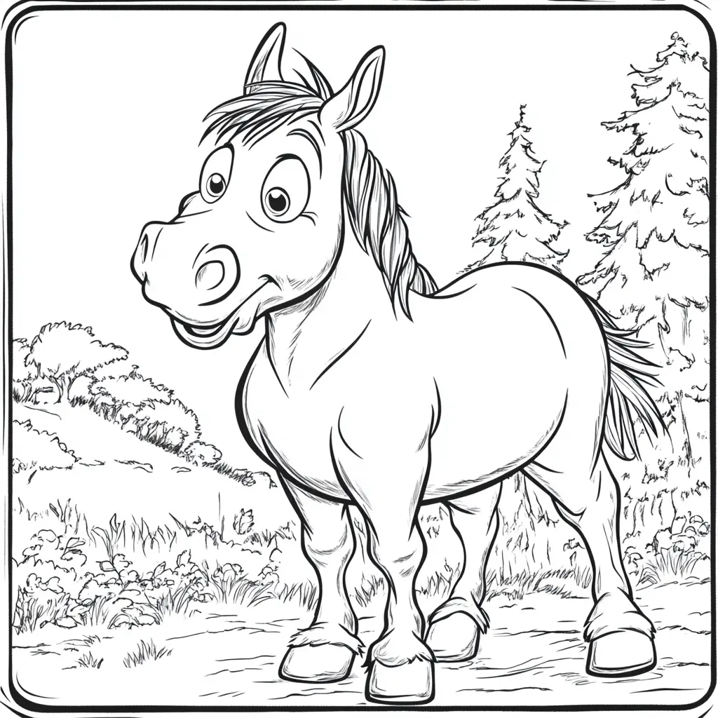 Caricatura de caballo: Dibujos de caballos para colorear ❤️ | Minenito