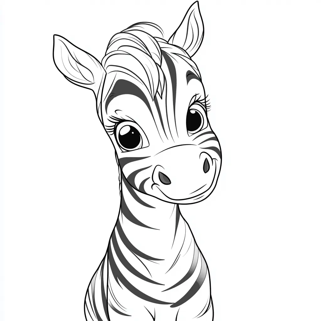 "Cebra coqueta" Dibujos de cebras para colorear ❤️ | Minenito