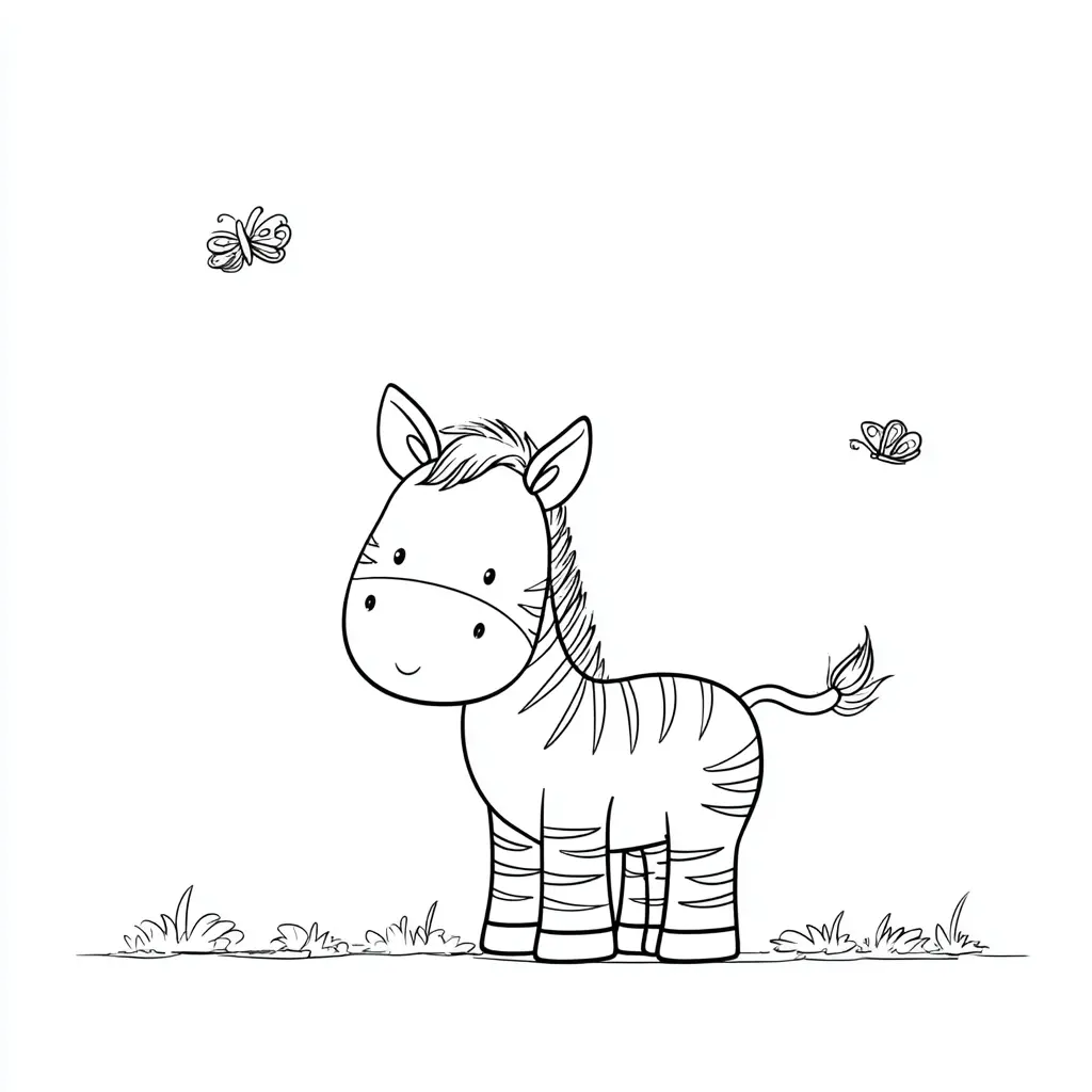 "Cebra en el campo" Dibujos de cebras para colorear ❤️ | Minenito