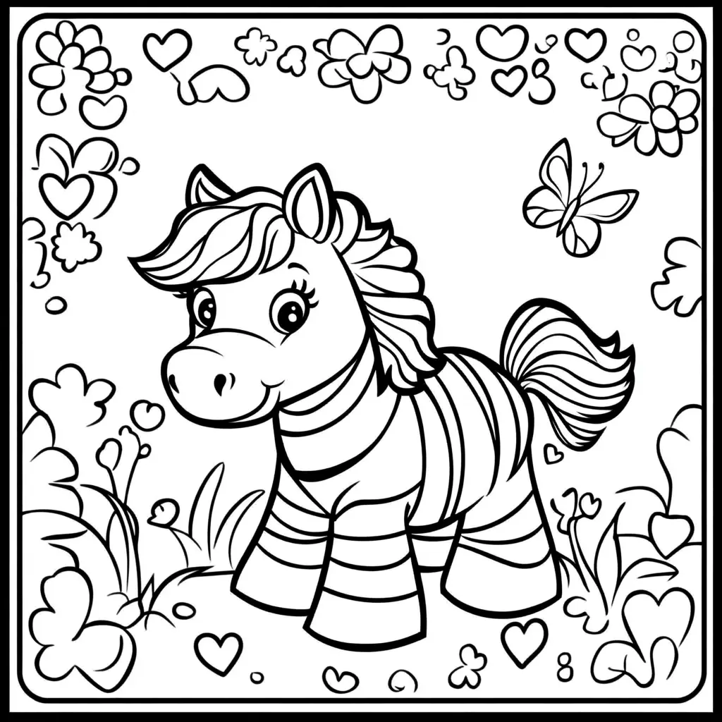 "Cebra en el jardín" Dibujos de cebras para colorear ❤️ | Minenito