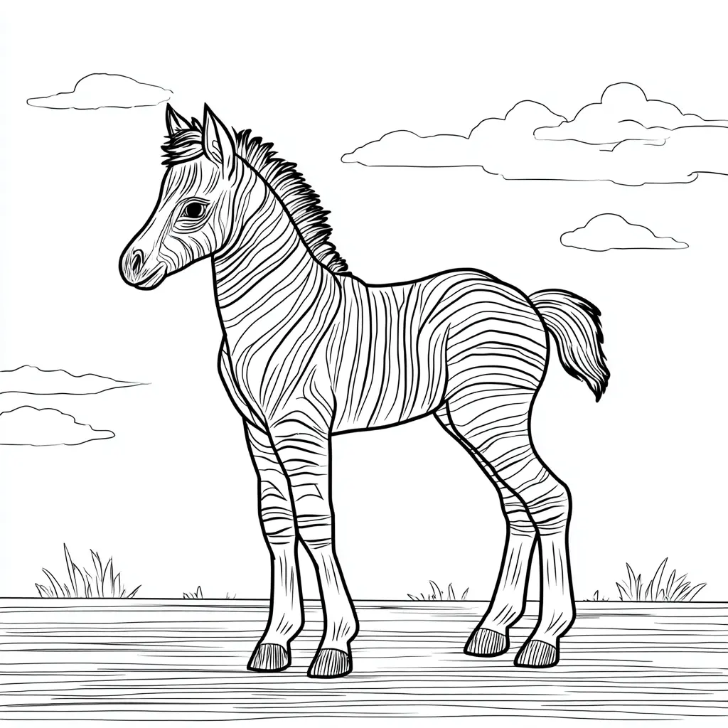 "Cebra en el prado" Dibujos de cebras para colorear ❤️ | Minenito