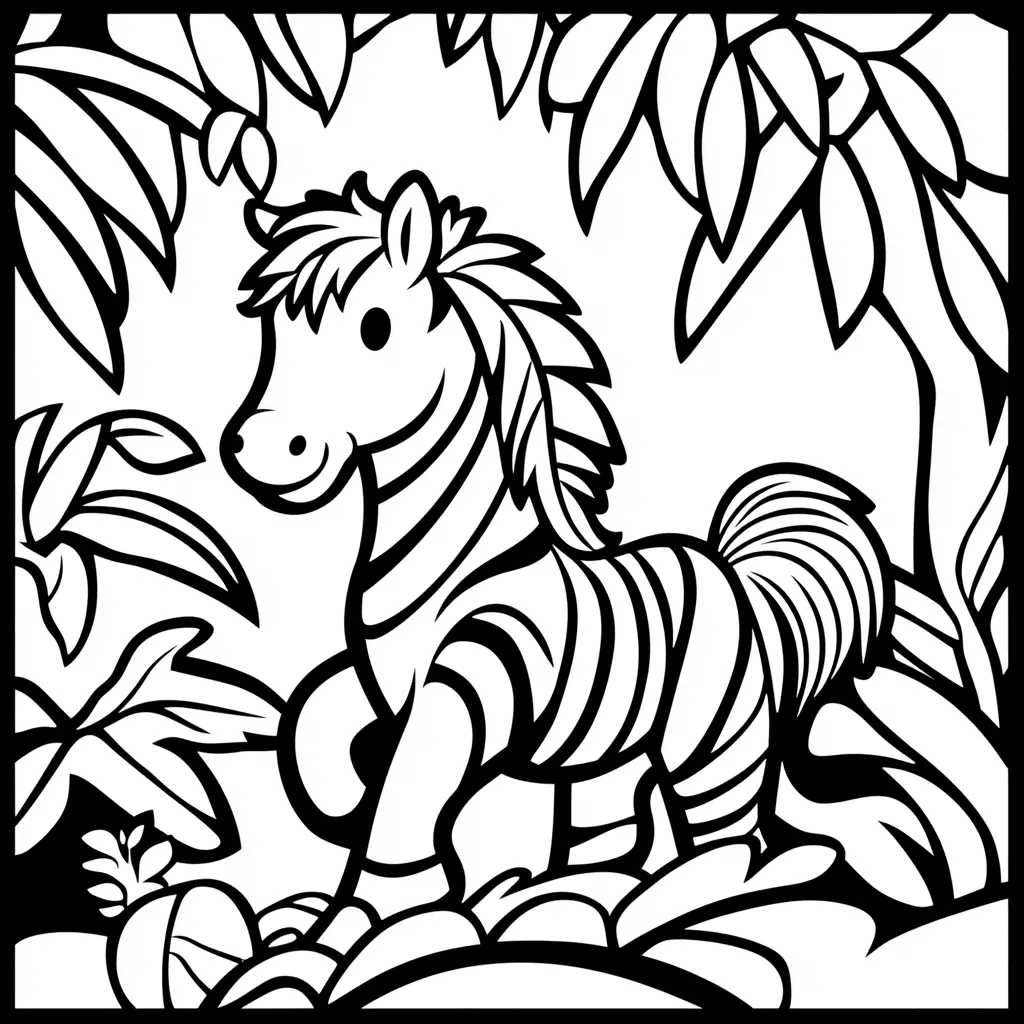 "Cebra en la selva mágica" Dibujos de cebras para colorear ❤️ | Minenito