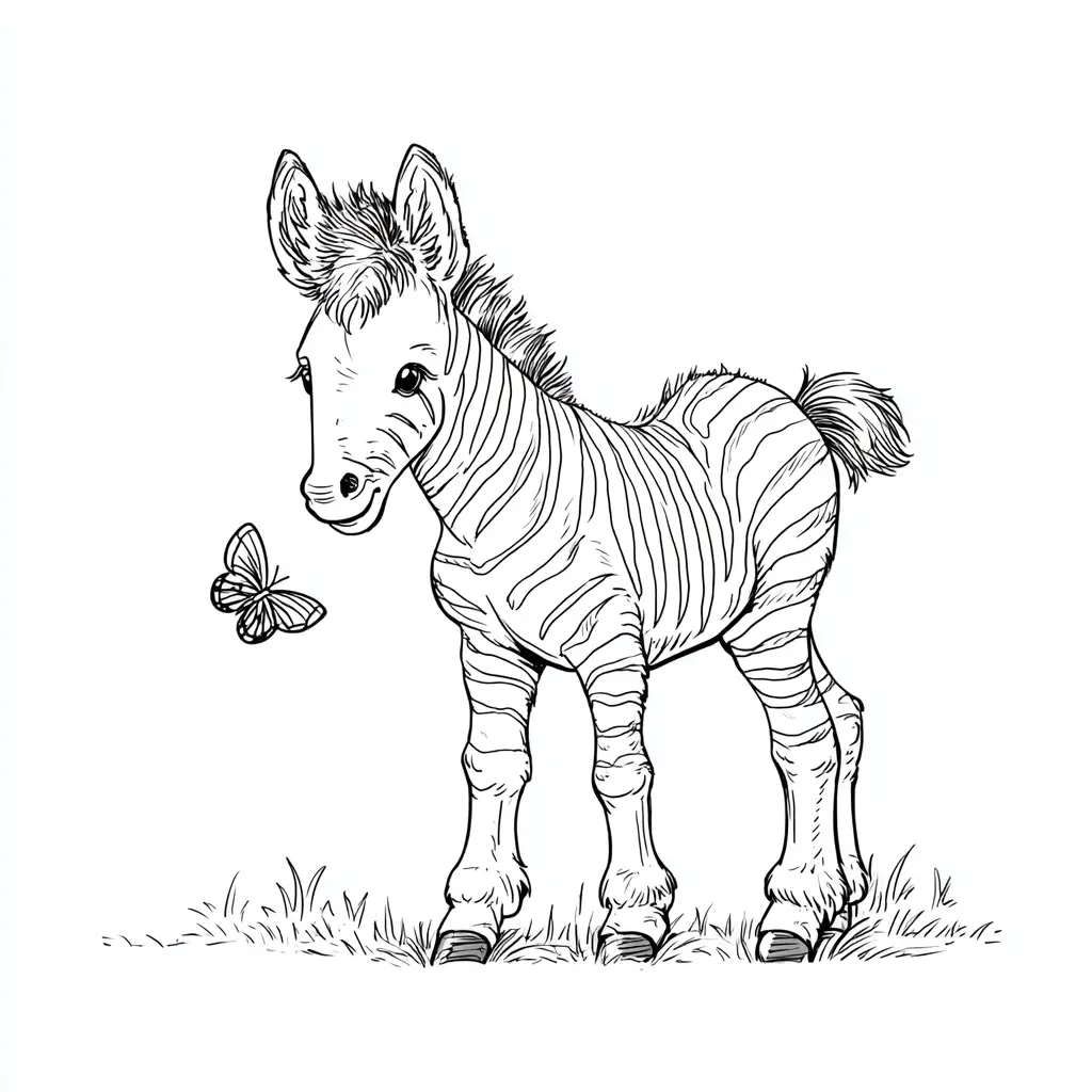 "Cebra feliz en el campo" Dibujos de cebras para colorear ❤️ | Minenito