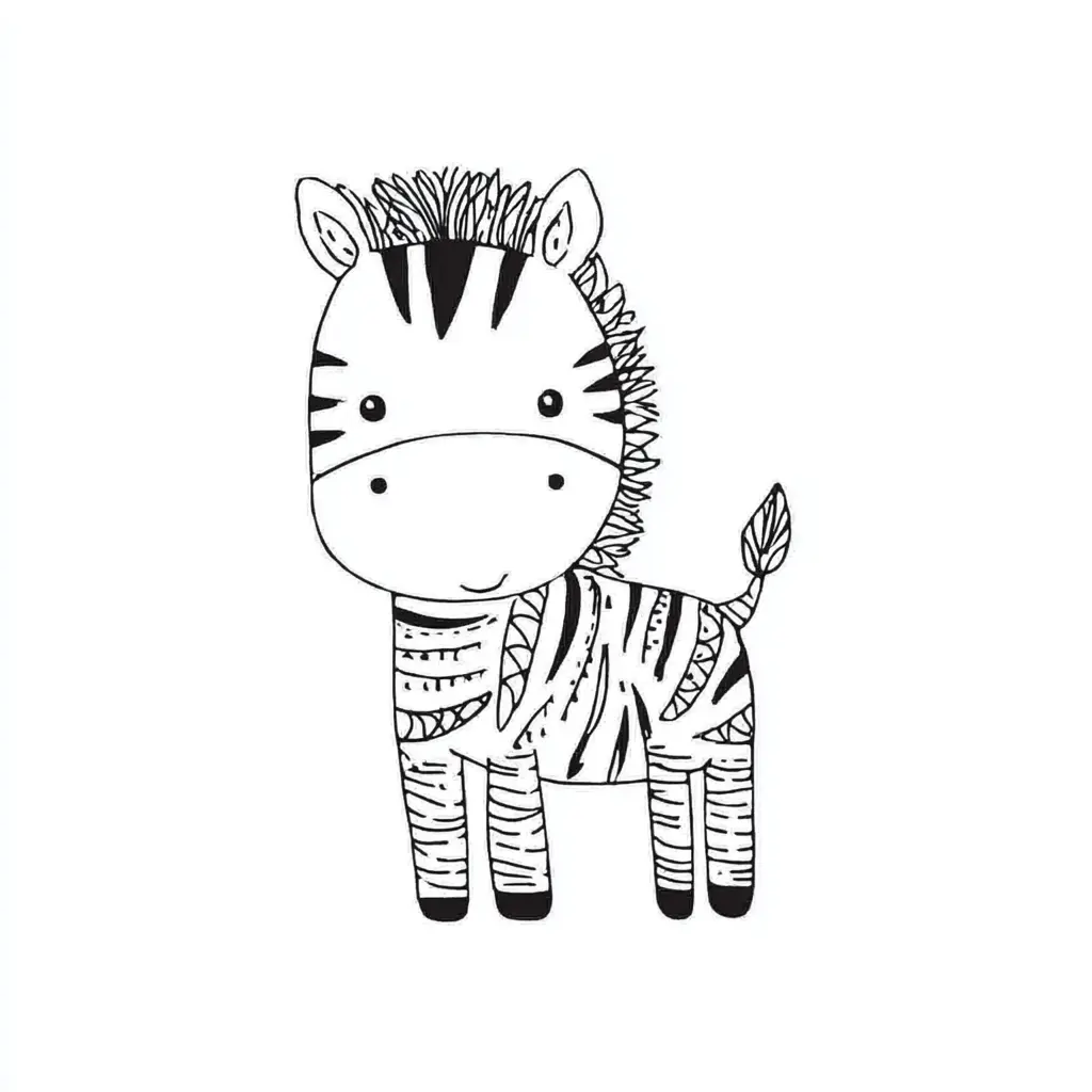 "Cebra Kawaii" Dibujos de cebras para colorear ❤️ | Minenito