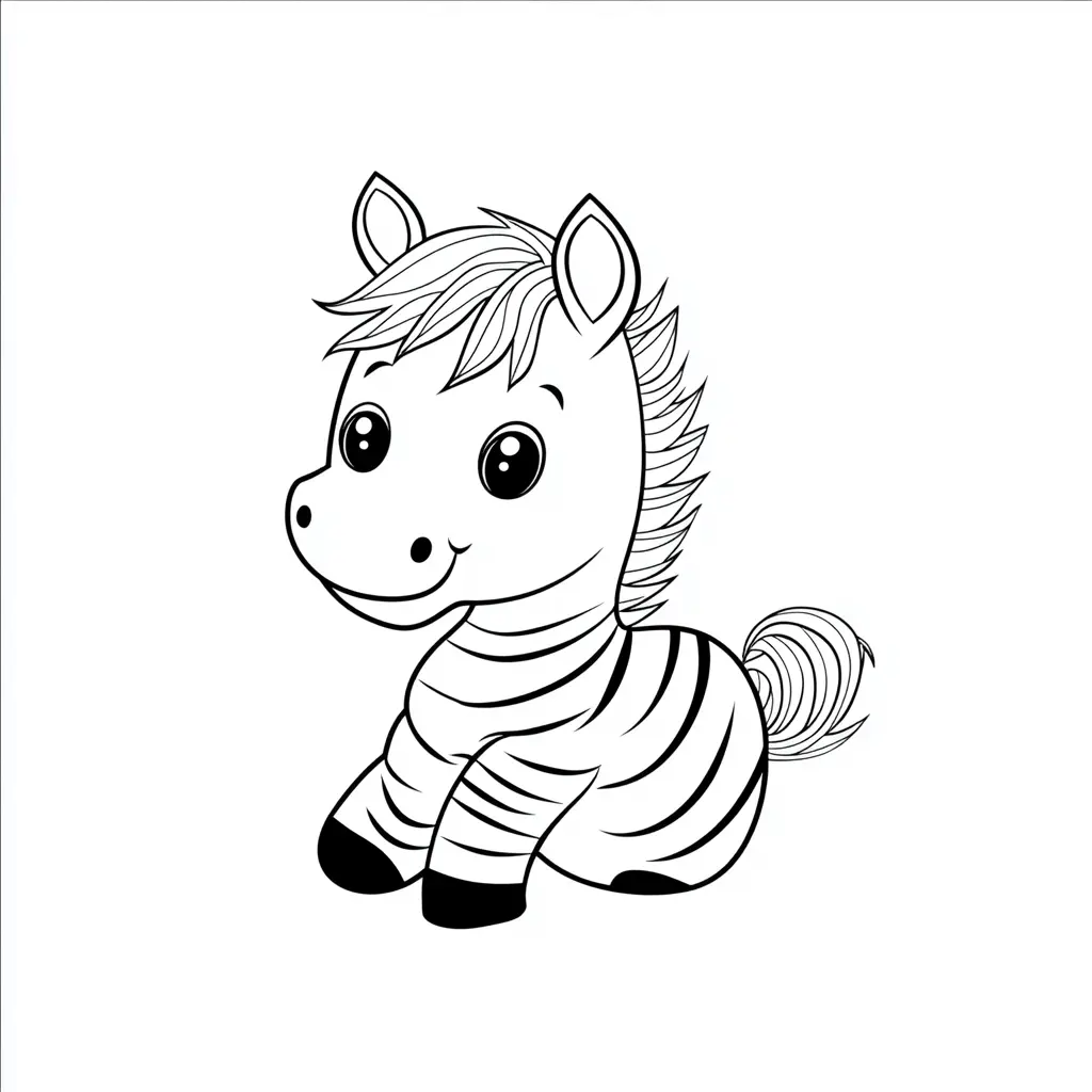 "Cebra pequeña y dulce" Dibujos de cebras para colorear ❤️ | Minenito
