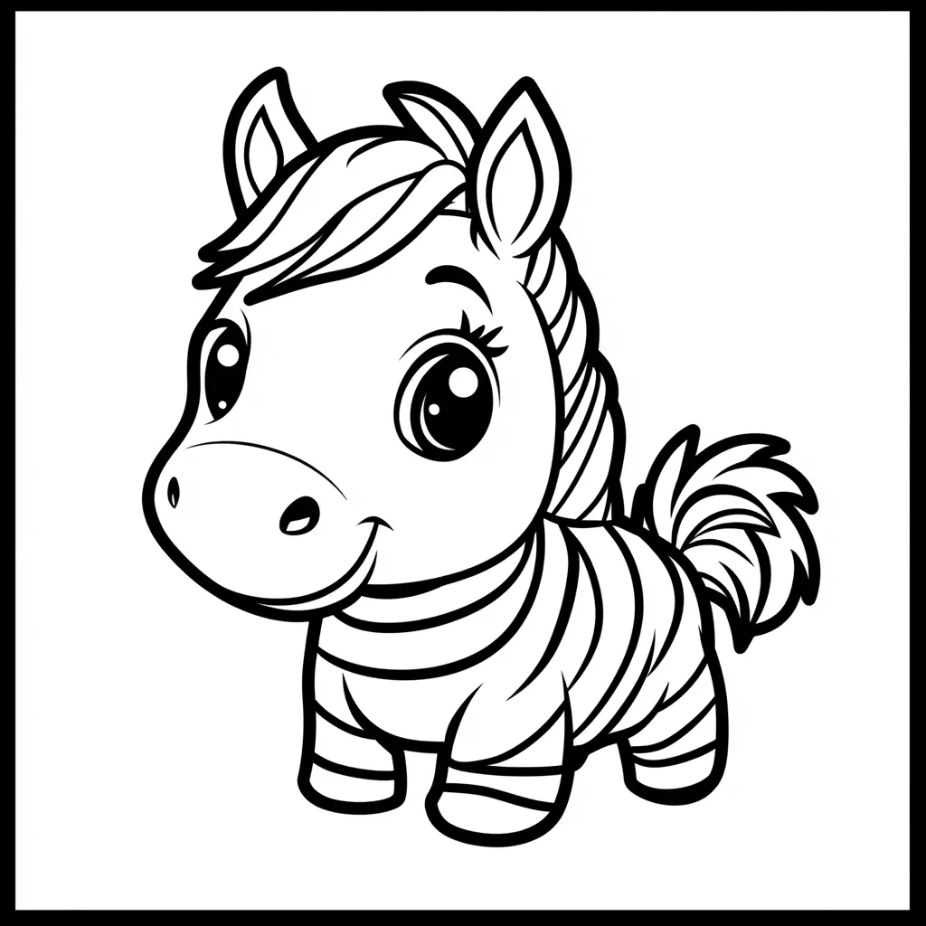 "Cebra pequeñita" Dibujos de cebras para colorear ❤️ | Minenito