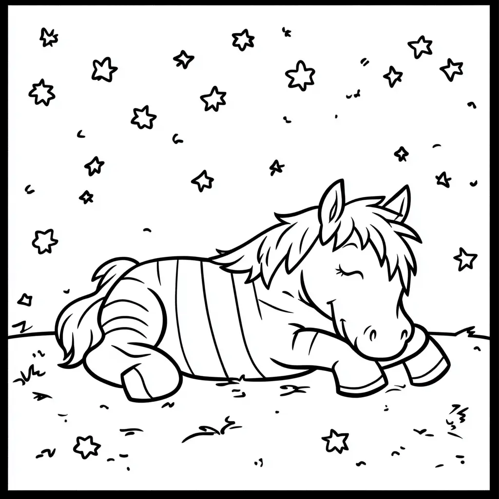"Cebra soñando con estrellas" Dibujos de cebras para colorear ❤️ | Minenito